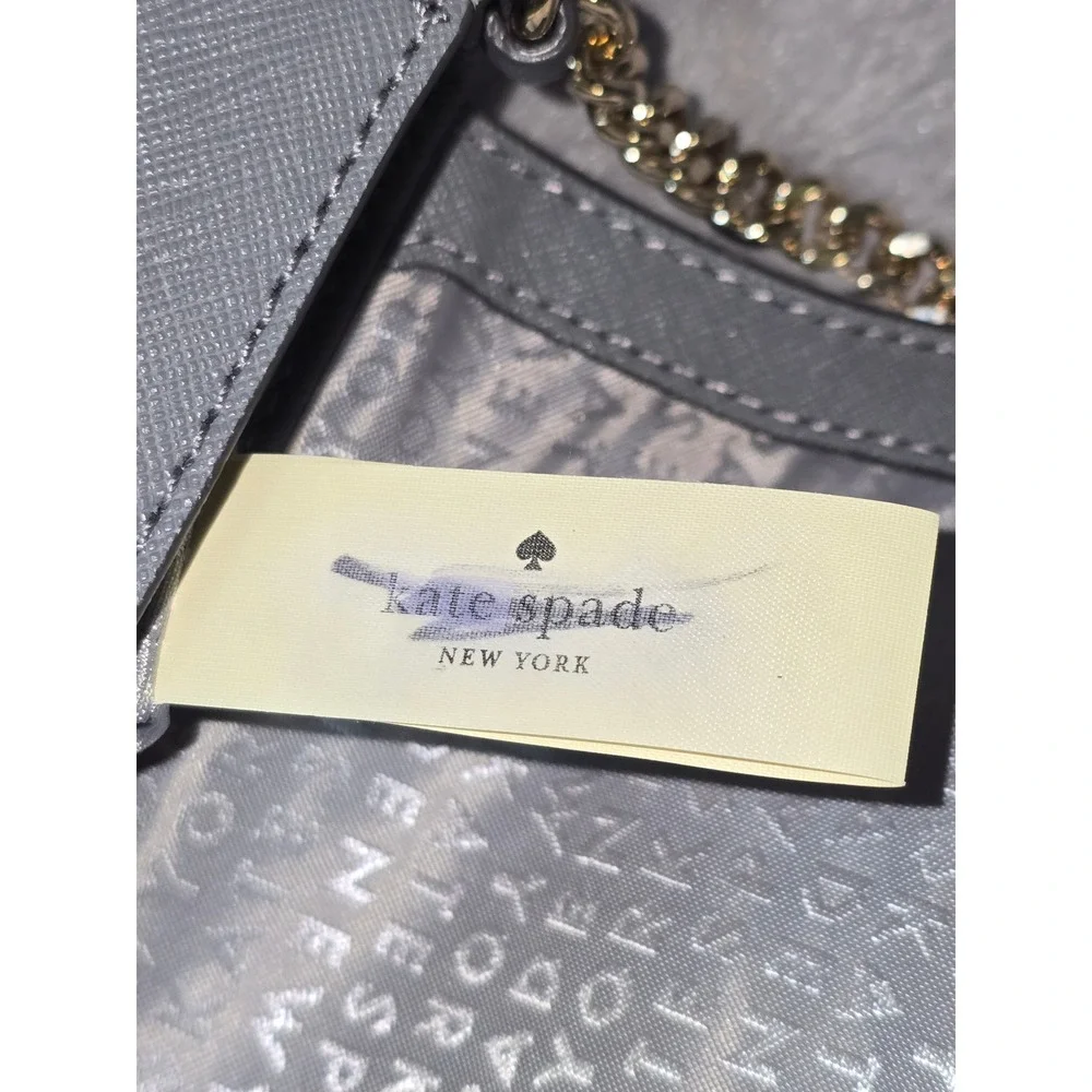 NWOT Kate Spade New York Laurel Way‎ Grey calf hair & Leather Chain Crossbody